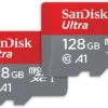 Sandisk 128 Gb Ultra Microsdxc Uhs-i, Con Adattatore Sd, Fino A 140 Mb/s, Prestazioni Dell'app A1, Classe 10, U1. - 2x 128gb