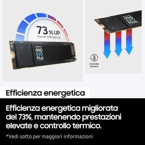 Samsung Memorie MZ-V9S2T0BW 990 EVO Plus SSD Interno da 2TB, PCIe Gen 4.0 x4 / 5.0 x2 NVMe 2.0 - immagine 4