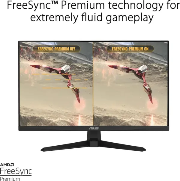 ASUS TUF Gaming VG247Q1A Gaming Monitor 24", FullHD (1920x1080), 165Hz, Response Time 1ms, Adaptive Sync, FreeSync Premium, Extreme Low Motion Blur, Adjustable, Black - immagine 4