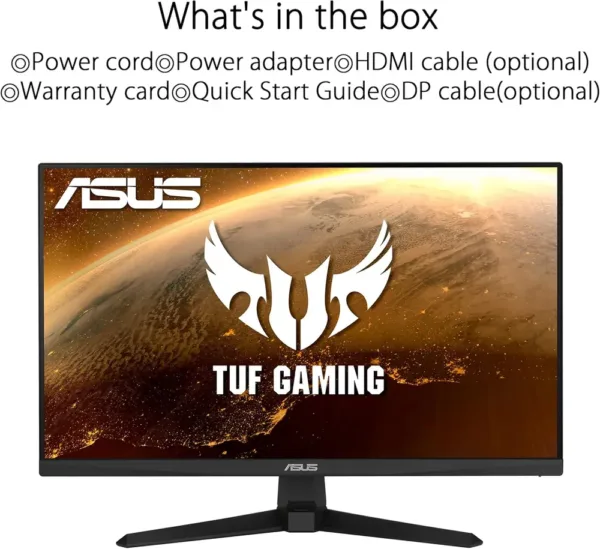 ASUS TUF Gaming VG247Q1A Gaming Monitor 24", FullHD (1920x1080), 165Hz, Response Time 1ms, Adaptive Sync, FreeSync Premium, Extreme Low Motion Blur, Adjustable, Black - immagine 7