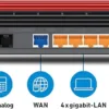 AVM FRITZ!Box 7590 AX Edizione Internazionale, Modem Router Wi-Fi 6 Dual Band fino a 3600 Mbit/s, ADSL/VDSL fino a 300 Mbit/s, Mesh, Base DECT, Media Server - immagine 3