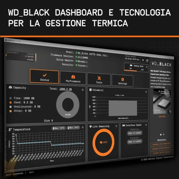 WD_BLACK SN770 2TB SSD Interno M.2 2280 per Gaming, PCIe Gen4 NVMe, Velocità Fino a 5150 MB/s - immagine 6