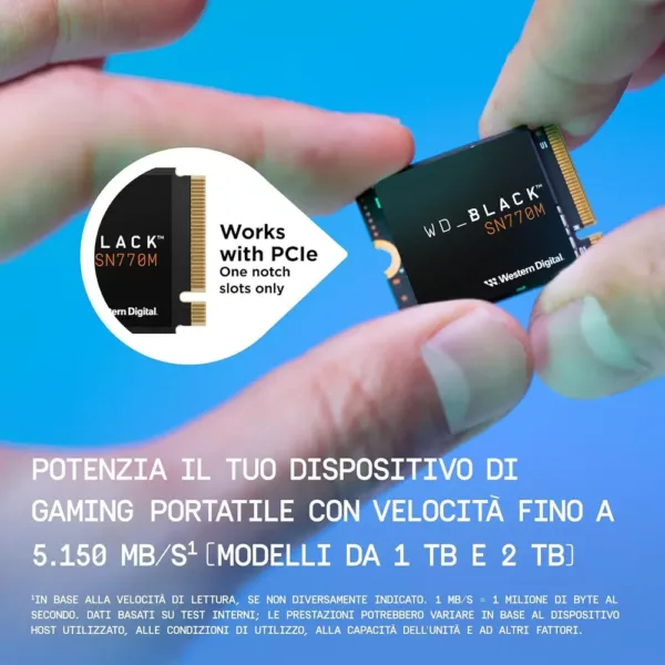 WD_BLACK SN770M 2TB SSD NVMe M.2 2230 PCIe 4.0 per PC, console portatili e laptop, velocità fino a 5150MB/s, ideale per Asus ROG Ally, Steam Deck e Microsoft Surface - immagine 5