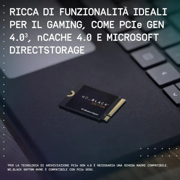 WD_BLACK SN770M 2TB SSD NVMe M.2 2230 PCIe 4.0 per PC, console portatili e laptop, velocità fino a 5150MB/s, ideale per Asus ROG Ally, Steam Deck e Microsoft Surface - immagine 7