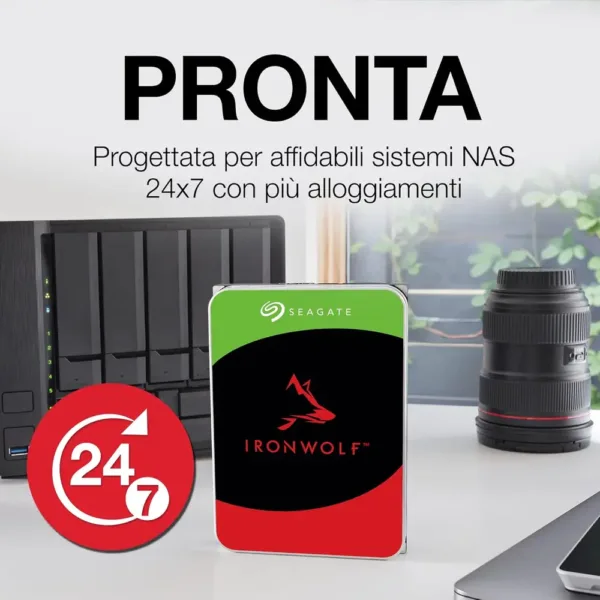 Seagate IronWolf 4TB, Hard Disk Interno 3,5" SATA 6Gb/s, CMR, 5.900 RPM, Cache 64MB, per NAS RAID - immagine 2