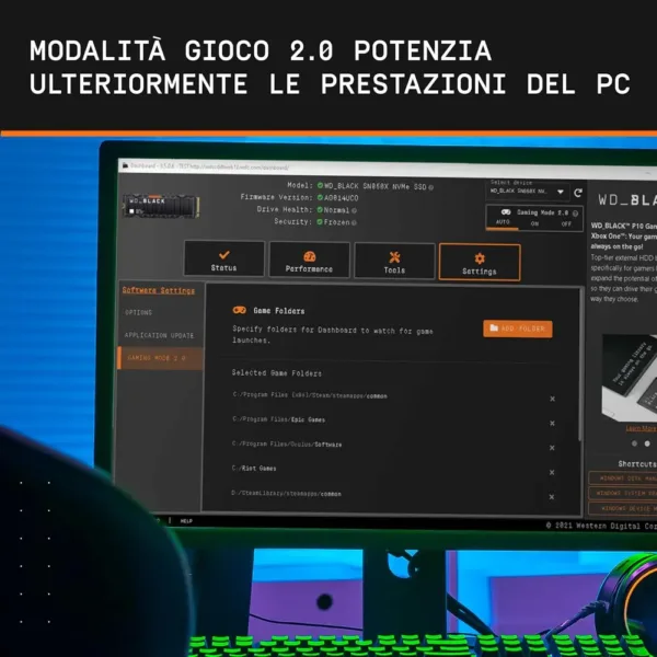 WD_BLACK SN850X NVMe SSD con Dissipatore 2 TB SSD Interno (Memoria Gaming, Tecnologia PCIe Gen4, Lettura 7300 MB/s, Scrittura 6600 MB/s) Nero - immagine 6