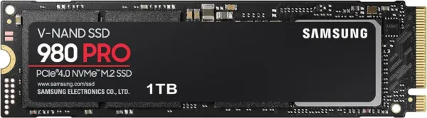 Samsung Memorie MZ-V8P1T0B 980 PRO SSD Interno da 1TB, compatibile con Playstation 5, PCIe NVMe M.2, Nero