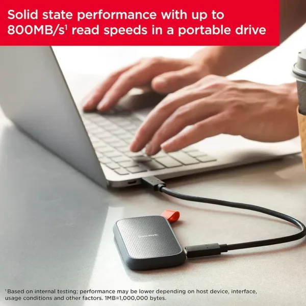 SanDisk Portatile SSD 1TB, SSD esterna, stato solido esterna, velocità di lettura fino a 800 MB/s, USB 3.2 Gen 2, Un'unità di storage affidabile per il backup di contentuti e ricordi - immagine 4