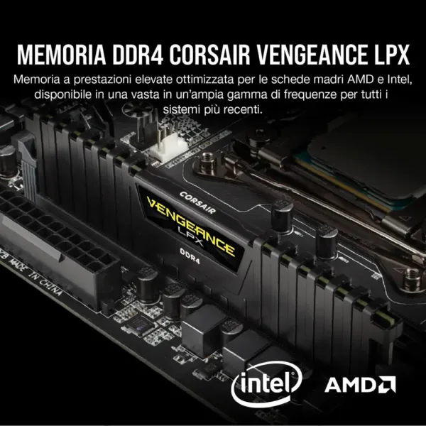 Corsair VENGEANCE LPX DDR4 RAM 32GB (2x16GB) 3600MHz CL18 AMD Ryzen Memoria per Computer - Nero (CMK32GX4M2Z3600C18) - immagine 2