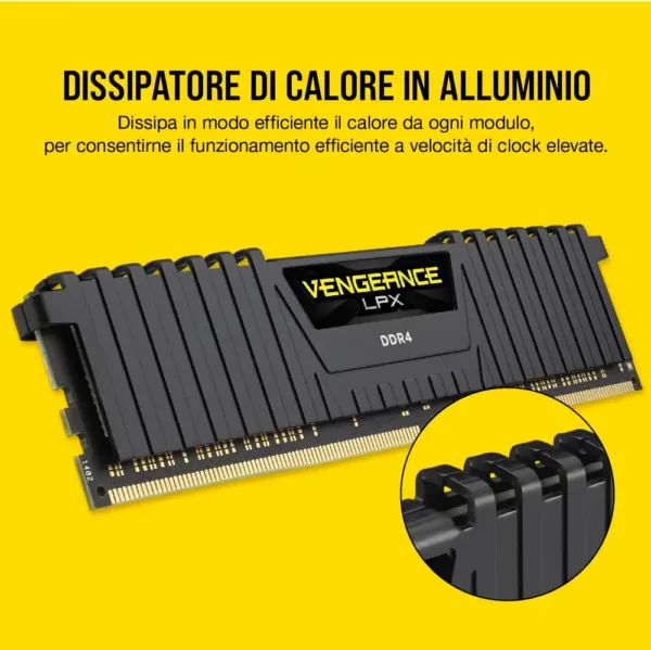 Corsair VENGEANCE LPX DDR4 RAM 32GB (2x16GB) 3600MHz CL18 AMD Ryzen Memoria per Computer - Nero (CMK32GX4M2Z3600C18) - immagine 4
