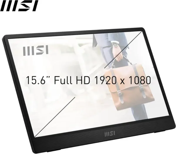 MSI PRO MP161 E2U Monitor portatile FHD 15,6" - Pannello IPS (1920 x 1080), 60Hz, Schermo aEye-Friendly (PC, Laptop, Mobile) - Mini-HDMI? 2.0b (FHD@60Hz), 2 x USB Type-C - immagine 2