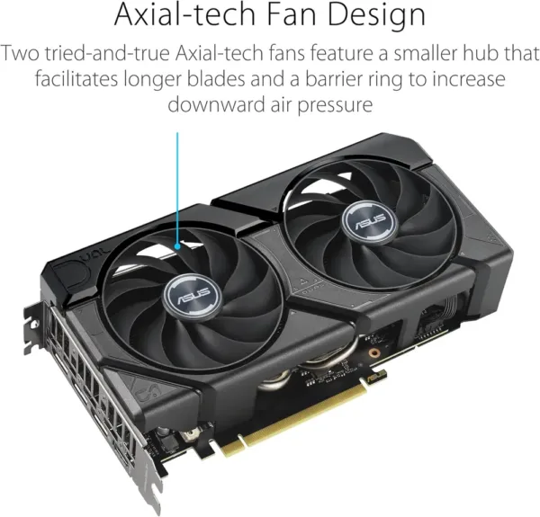Scheda Grafica ASUS DUAL NVIDIA GeForce RTX 4060 EVO OC Edition, 8 GB GDDR6 128-bit 18 Gbps PCIe 4.0, con GPU Tweak III - Modello DUAL-RTX4060-O8G-EVO - immagine 2
