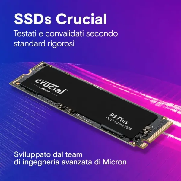 Crucial P3 Plus SSD interno NVMe M.2 PCIe Gen4 1 TB - fino a 5.000 MB/s - compatibile notebook e desktop - CT1000P3PSSD801 - immagine 5