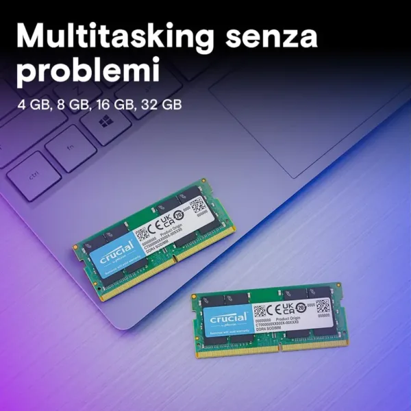 Crucial Kit RAM DDR4 SODIMM 64 GB (2×32 GB) 3200 MHz CL22 - Memoria Alta Prestazione per Laptop, Mini PC, compatibile 2933/2666 MHz - CT2K32G4SFD832A - immagine 4