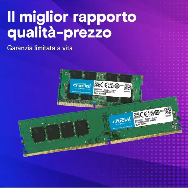 Crucial Kit RAM DDR4 SODIMM 64 GB (2×32 GB) 3200 MHz CL22 - Memoria Alta Prestazione per Laptop, Mini PC, compatibile 2933/2666 MHz - CT2K32G4SFD832A - immagine 6