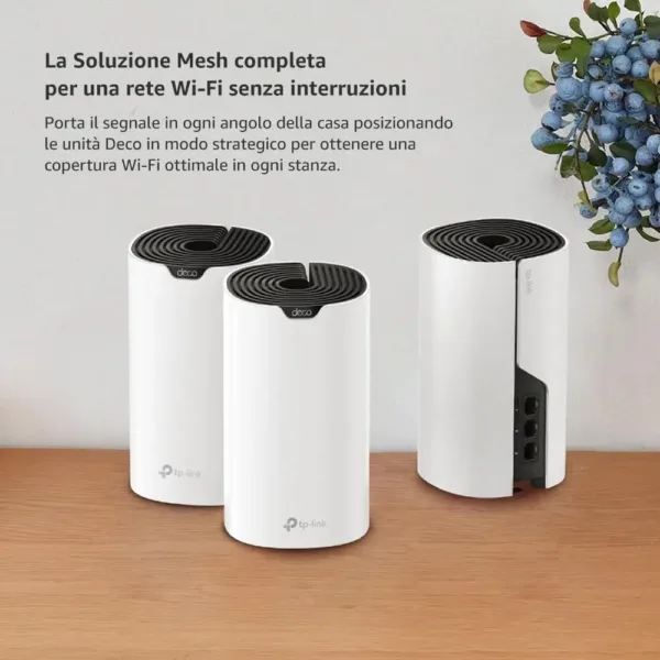 TP-Link Deco S1900 (3-Pack) Sistema WiFi Mesh AC1900Mbps, 3 Porte Ethernet Gigabit, Modalità Router/Access Point, Controllo Genitori, Copertura fino a 520?, Compatibile Alexa - Articolo nuovo con confezione aperta (non sigillata) - immagine 2