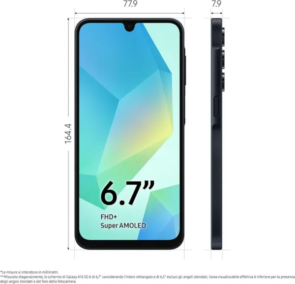Samsung Galaxy A16 5G Smartphone 128GB 4GB RAM Display 6.5" Dual SIM Android - immagine 3