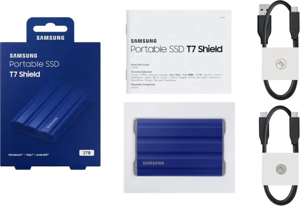 SSD Portatile Samsung T7 Shield 2TB USB 3.2 Gen 2 - Resistente IP65, Compatibile con Mac, iPhone e iPad, Colore Blu - immagine 5